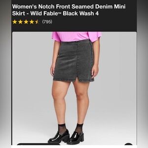 Wild Fable Black Denim Mini Skirt